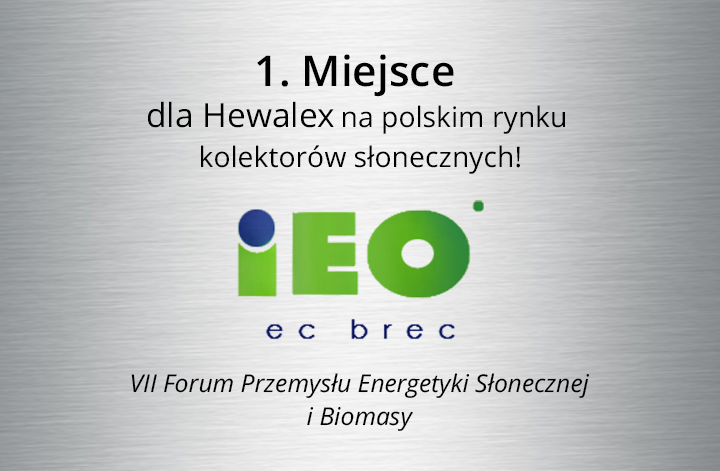 1. miejsce dla Hewalex na polskim rynku kolektorów słonecznych!